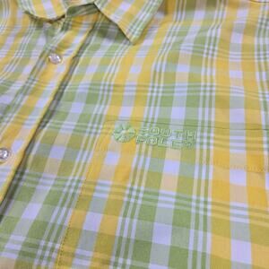 Vintage Y2K SouthPole Yellow Plaid Oversize Button Up Shirt Men's Size XXL